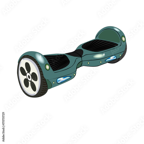 Gyroscope. Gyro scooter, gyroboard, hover board. Vector illustration.