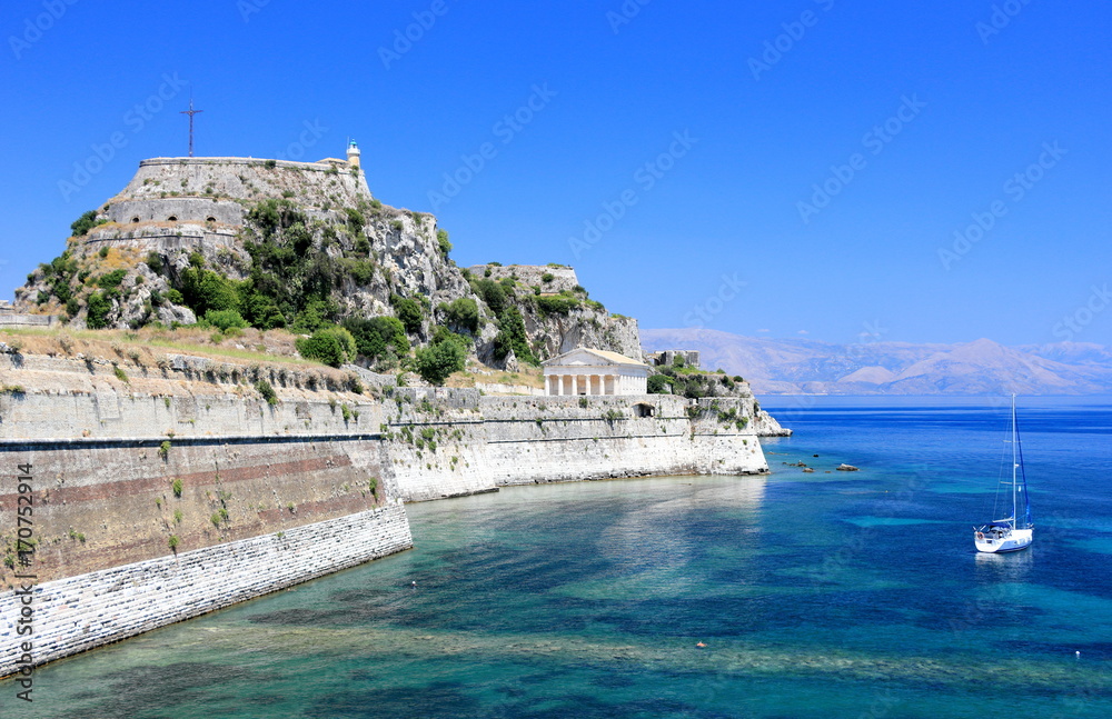 Old Fortress, Part of the defenses of Corfu City. Corfu island, Ionian Sea, Greece.