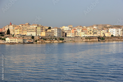 Panoramic view of the old town of Corfu or Kerkyra. Corfu island  Ionian Sea  Greece.