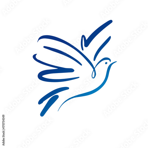 Dove vector logo template. Concept logo