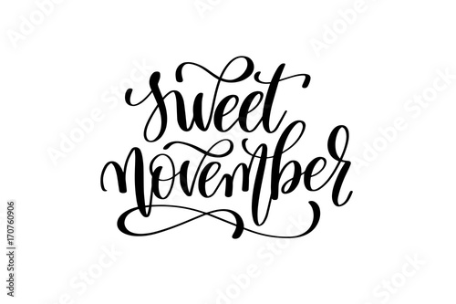 sweet november - hand written lettering inscription