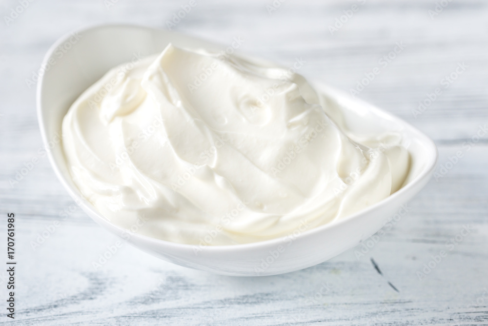 Bowl of Greek yogurt Bowl of Greek yogurt