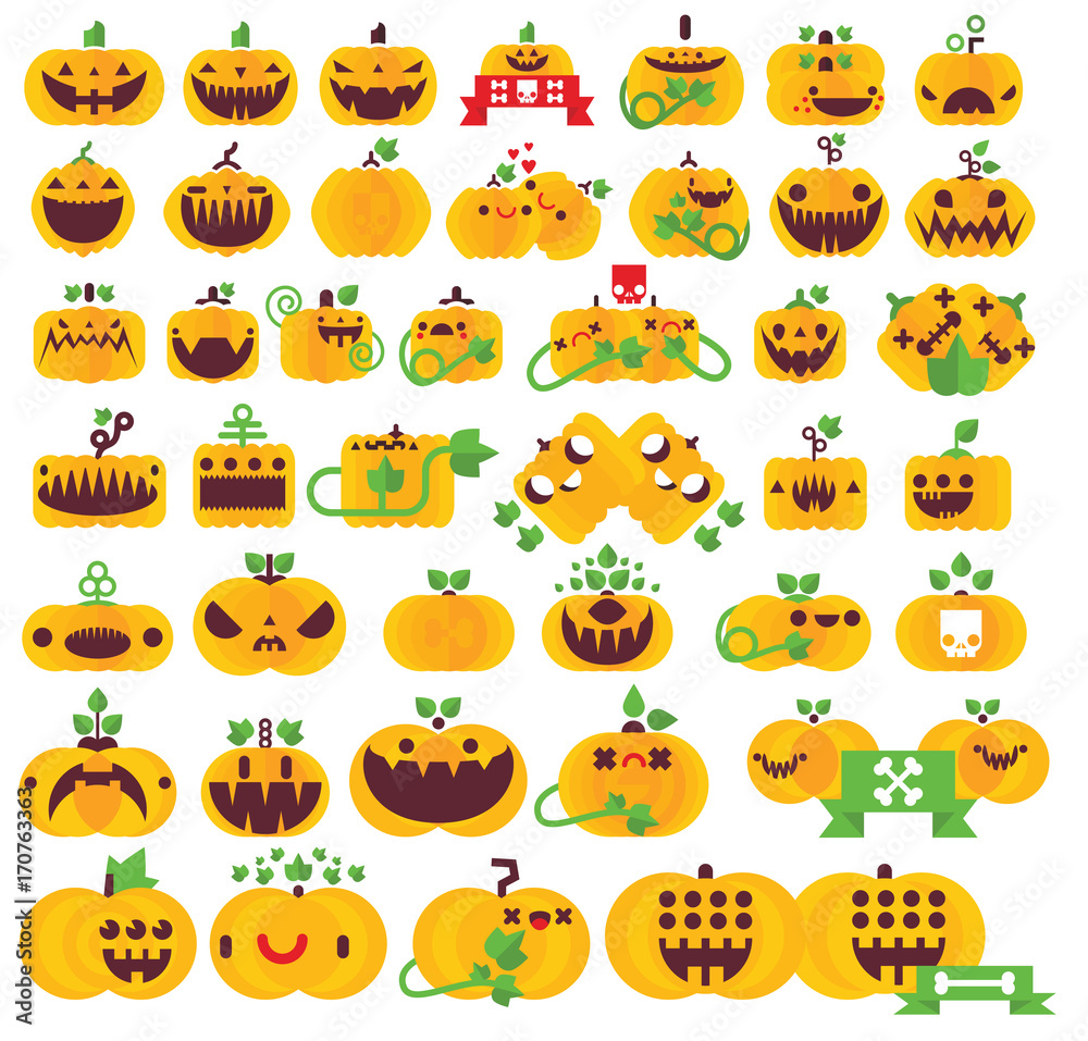 Forty Two Pumpkin Flat Icon Vector
