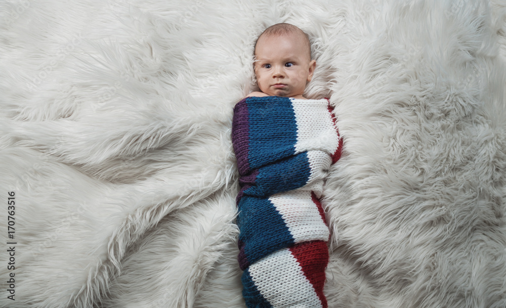 Fototapeta premium Serious baby boy