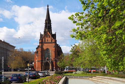 Brno, Czech republic, April 16th, 2017: The Evangelical Church of Jan Amos Comenius, South Moravia, Czech republic
