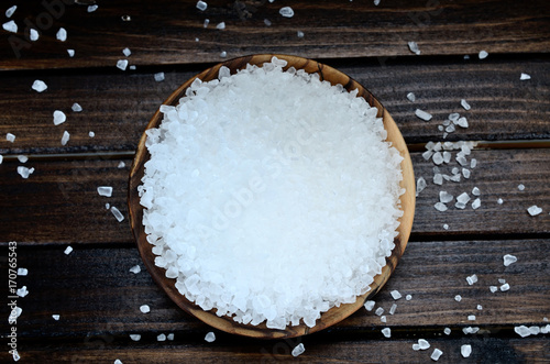 white salt on table