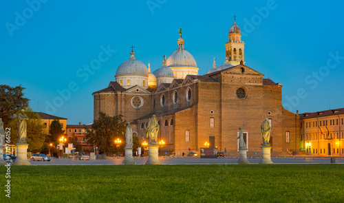 Blue twilight in the center of Padua, Italy photo