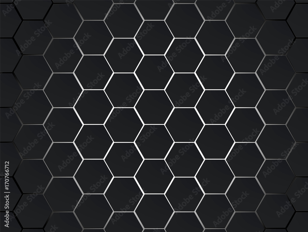 Dark gray and white hexagons modern geometrical vector abstract background. Polygon concept with modern efect for technology banner. Dark gray and white hexagons modern geometrical vector abstract background. Polygon concept with modern efect for technology banner.