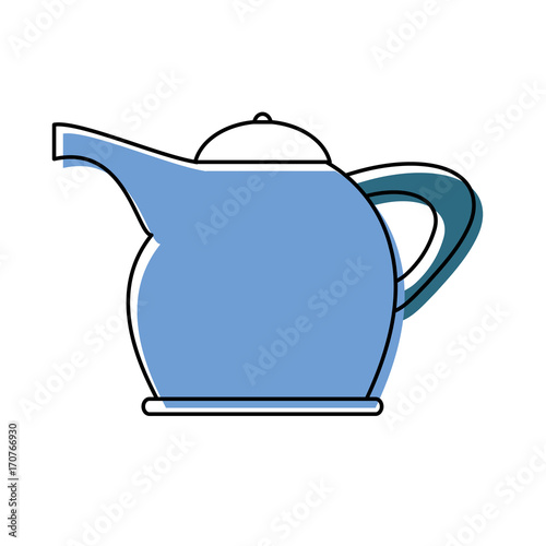 tea pot icon over white background vector illustration