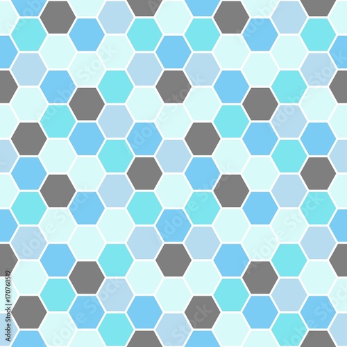 Blue Hexagons Seamless Pattern