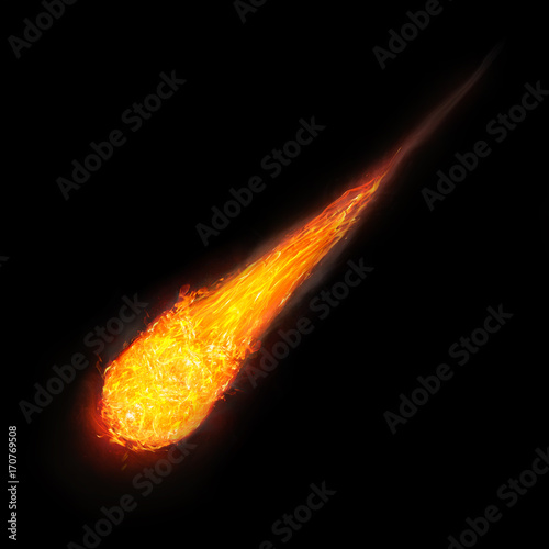 Obraz na plátně fireball over a black background