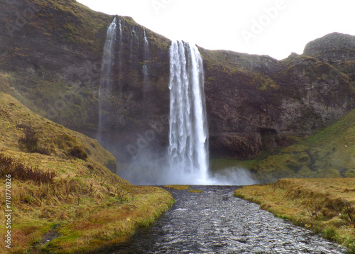 Seljalandsfoss Waterfall in Autumn  Iceland 