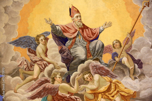 Tela Saint-Nicolas, évêque de Myre, monte au ciel