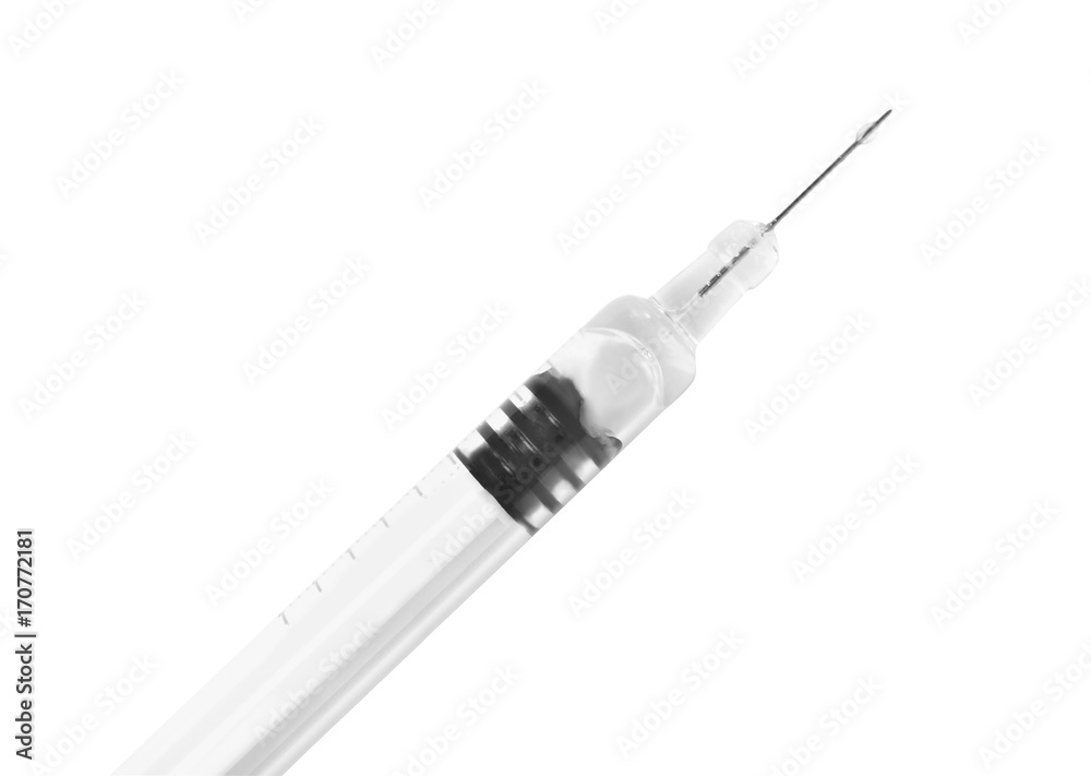Empty syringe on white background Empty syringe on white background