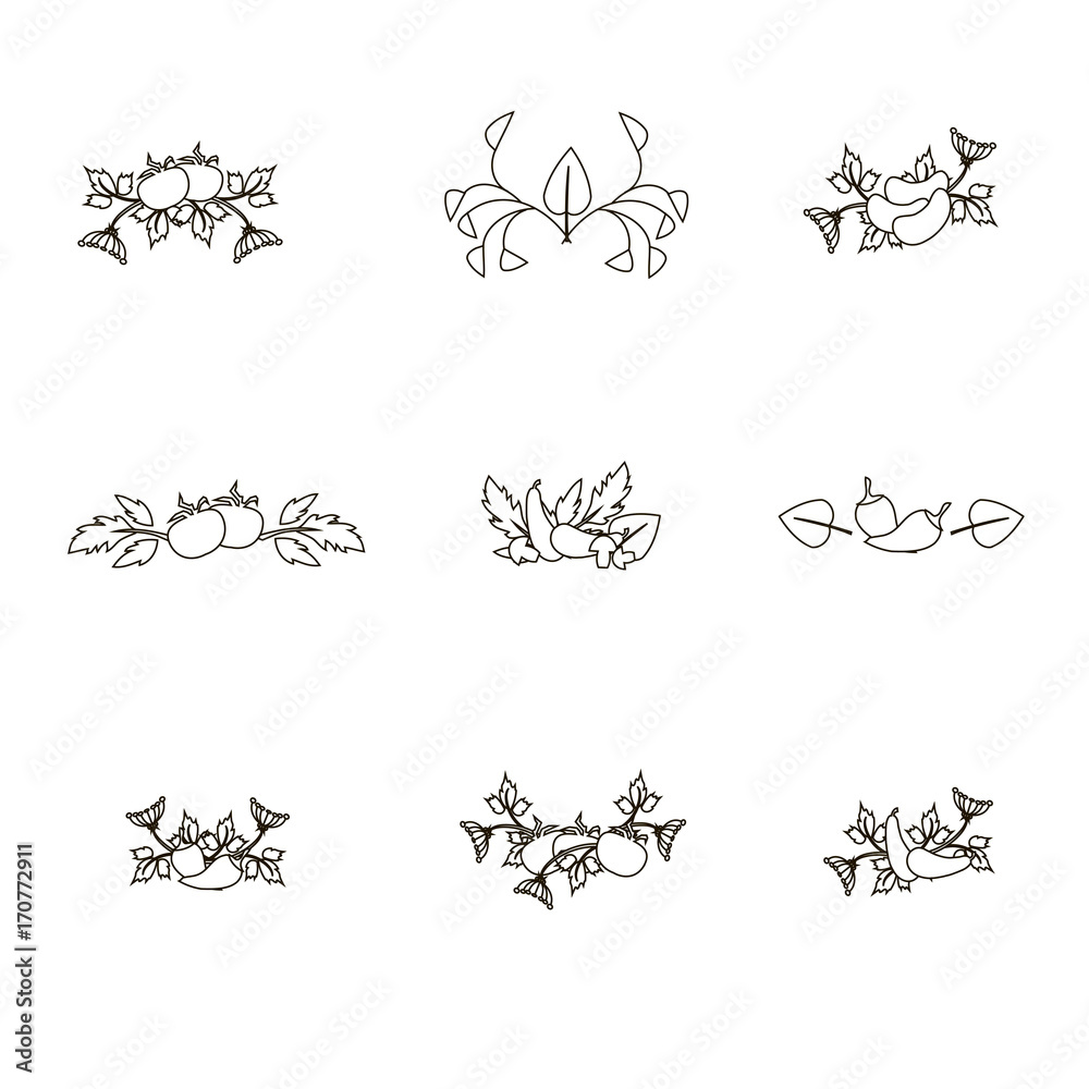 Monochrome line design elements for product design stock vector illustration