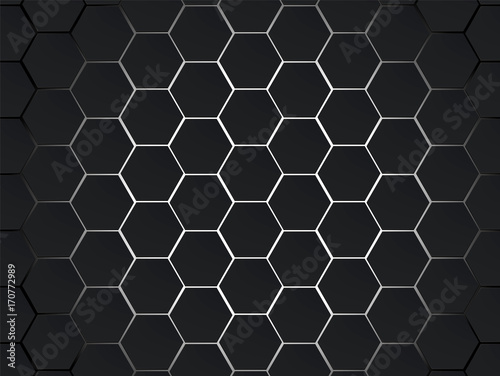 Dark gray and white hexagons modern geometrical vector abstract background. Polygon concept with modern efect for technology banner.