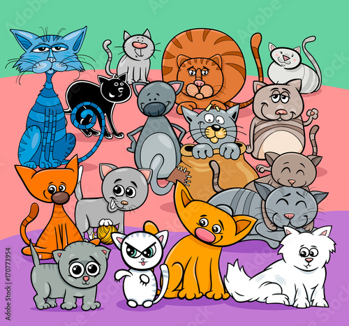 comics cats cartoon characters group