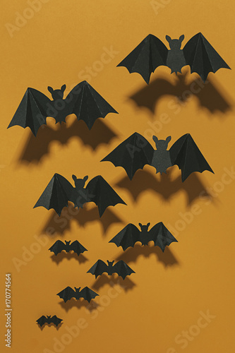 Halloween bats flying. photo