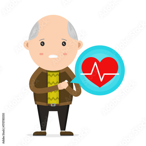 Old Man having Heart Attack