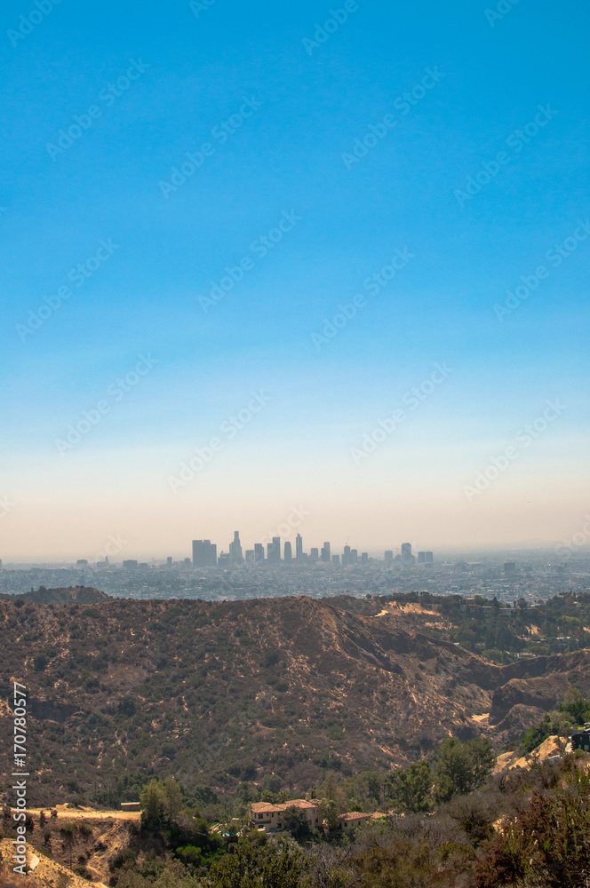 Naklejka premium LA from the hollywood sign