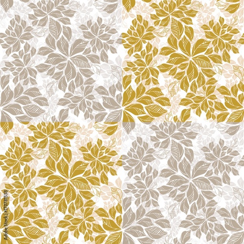 Yellow Leafs Seamless Pattern