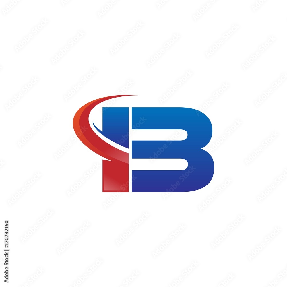 modern vector initial letters logo swoosh ib red blue modern vector initial letters logo swoosh ib red blue