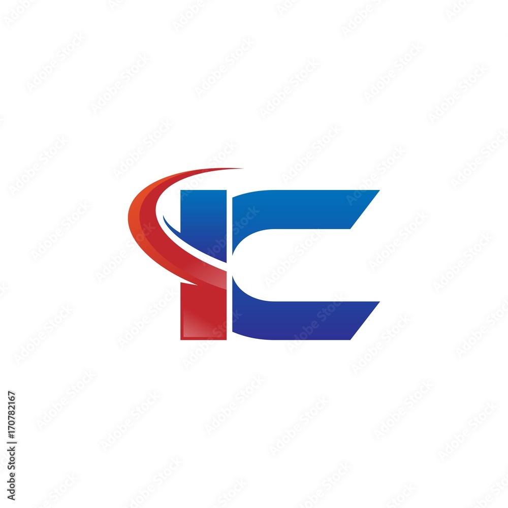 modern vector initial letters logo swoosh ic red blue modern vector initial letters logo swoosh ic red blue