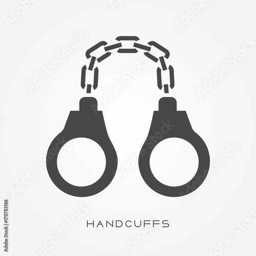 Silhouette icon handcuffs