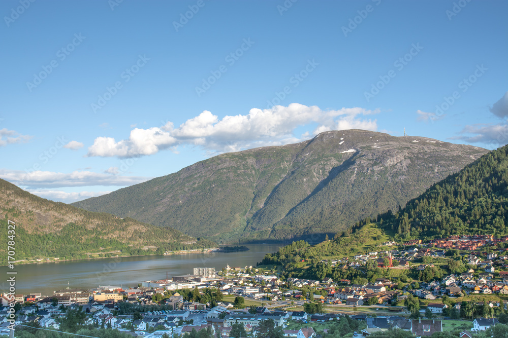 Village in a Norwegian fjord