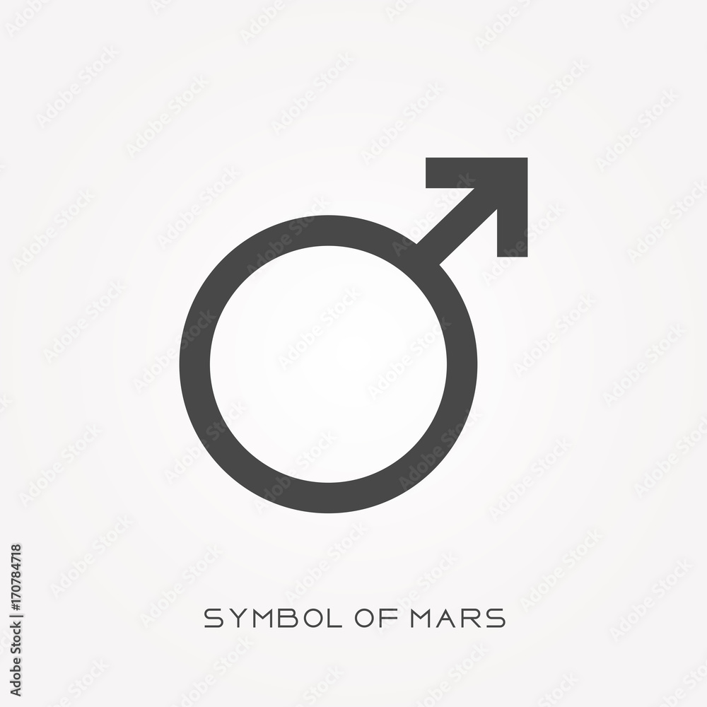 Silhouette icon symbol of Mars Silhouette icon symbol of Mars