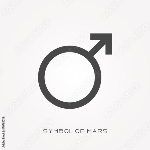 Silhouette icon symbol of Mars