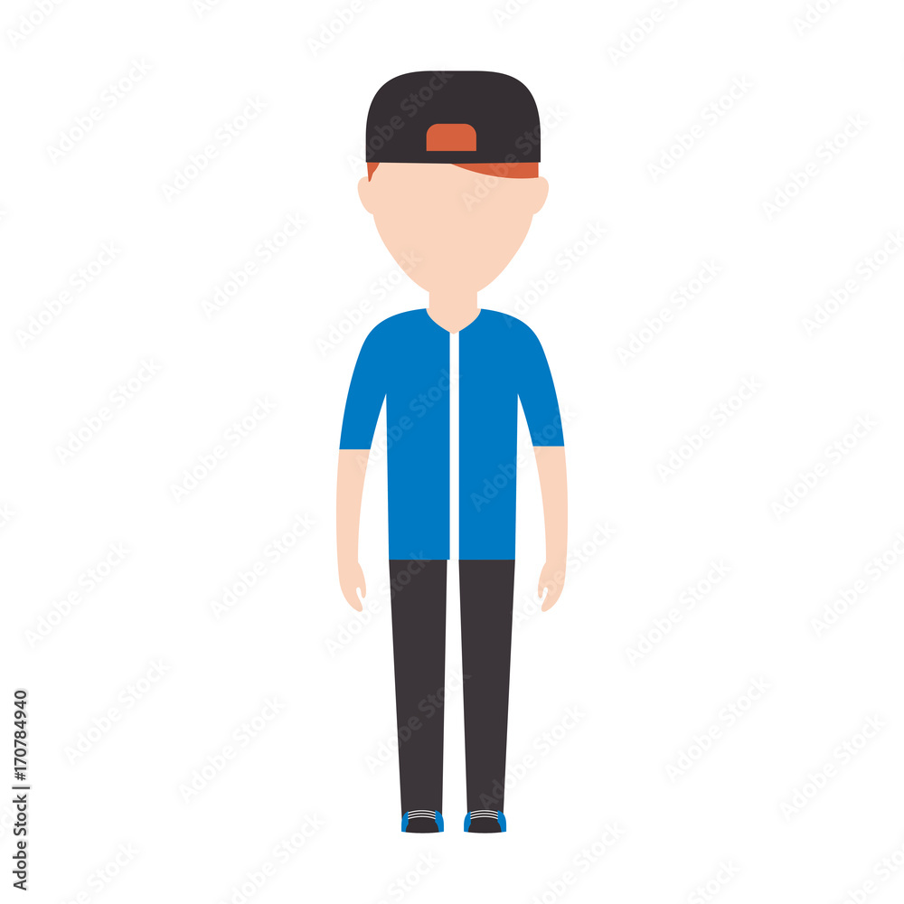 avatar man standing icon over white background colorful design vector illustration