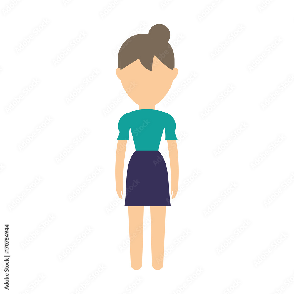avatar woman standing icon over white background colorful design vector illustration avatar woman standing icon over white background colorful design vector illustration