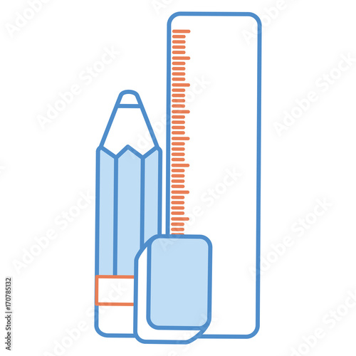 school rule with eraser and pencil vector illustration design