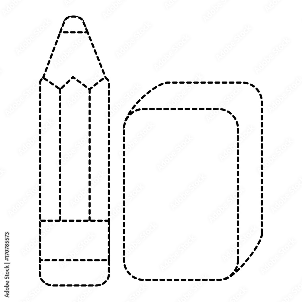 pencil school with eraser vector illustration design pencil school with eraser vector illustration design