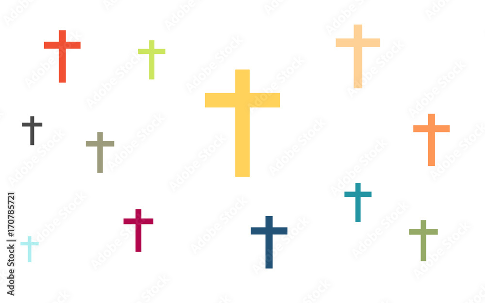 Viele bunte Kreuze - Religion
