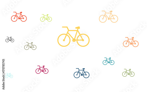 Viele bunte Fahrräder