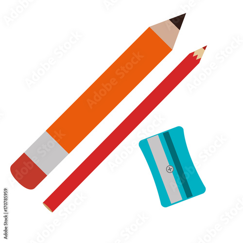 sharpenner school with pencil vector illustration design