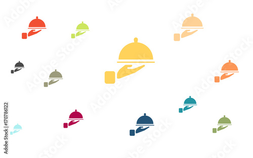Viele bunte Kellner Symbole