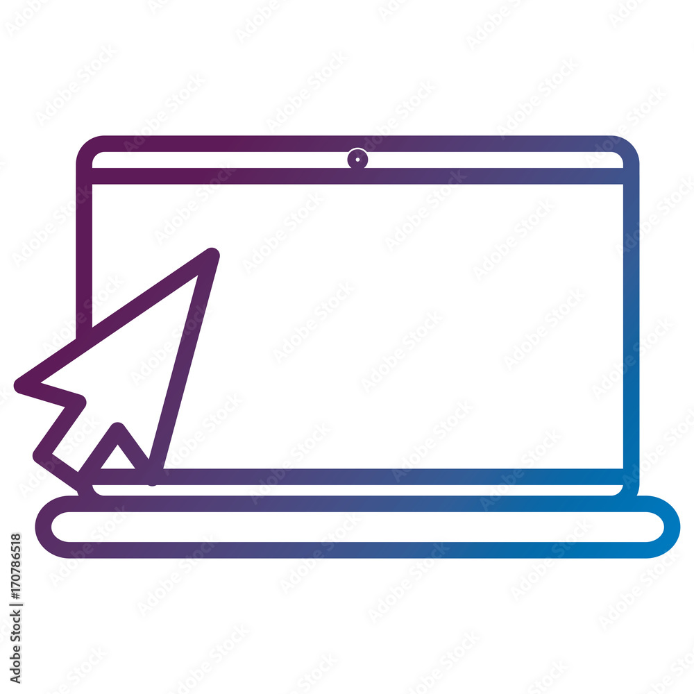 laptop computer with mouse pointer vector illustration design laptop computer with mouse pointer vector illustration design