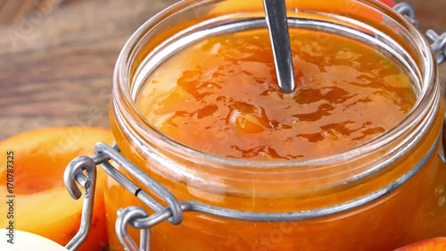 Rotating Apricot Jam (seamless loopable; 4K)