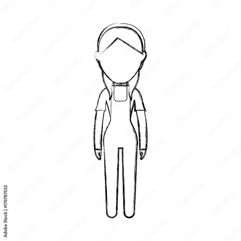 avatar woman standing icon over white background vector illustration avatar woman standing icon over white background vector illustration