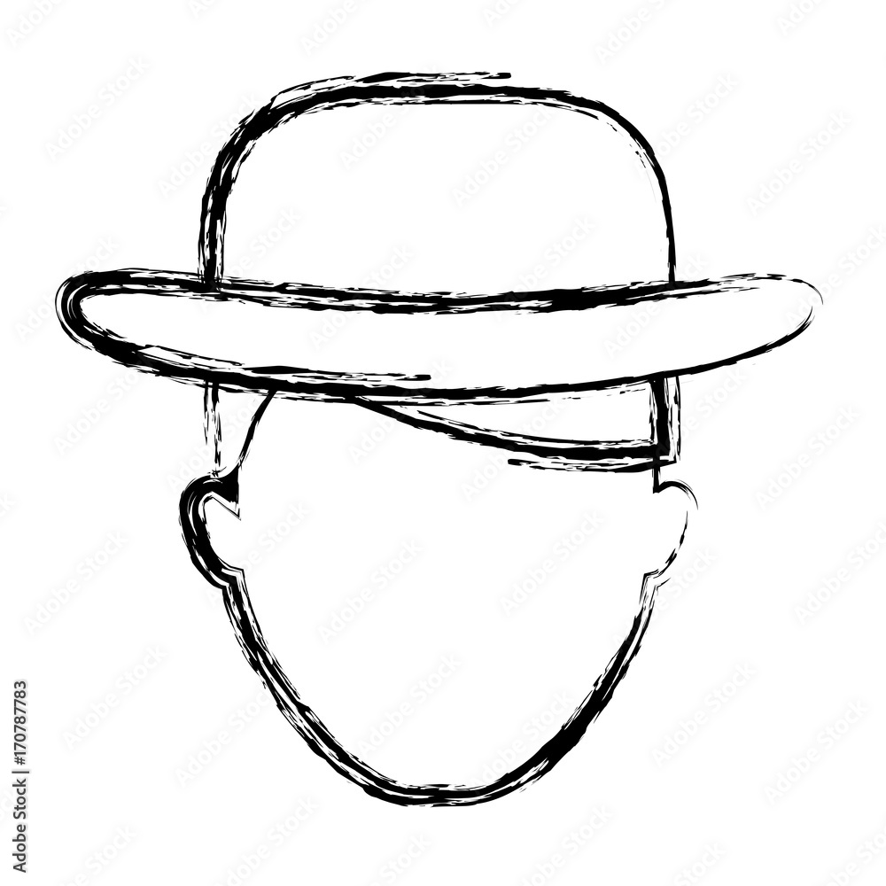 man wearing a hat icon over white background vector illustration man wearing a hat icon over white background vector illustration