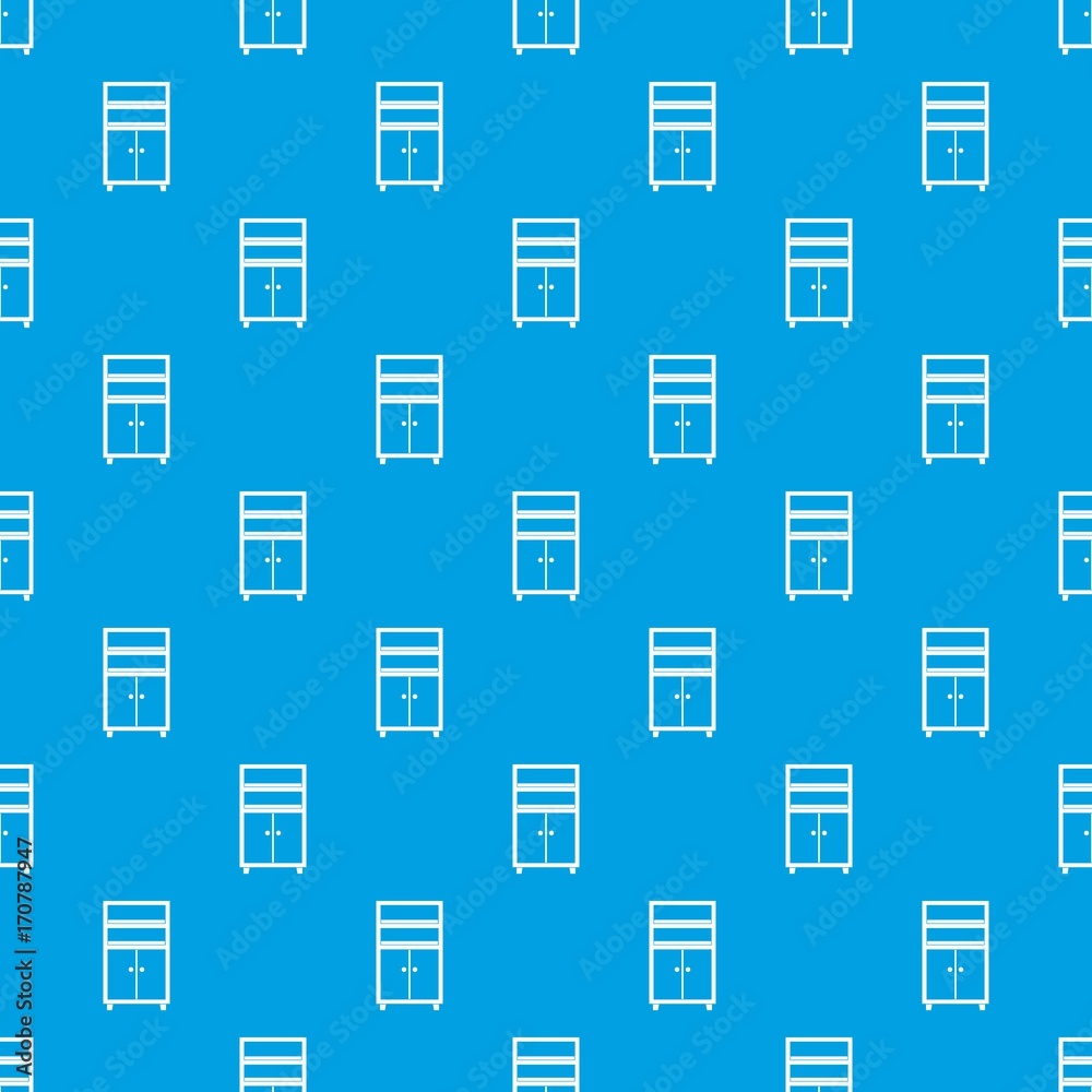 Wooden cabinet pattern seamless blue