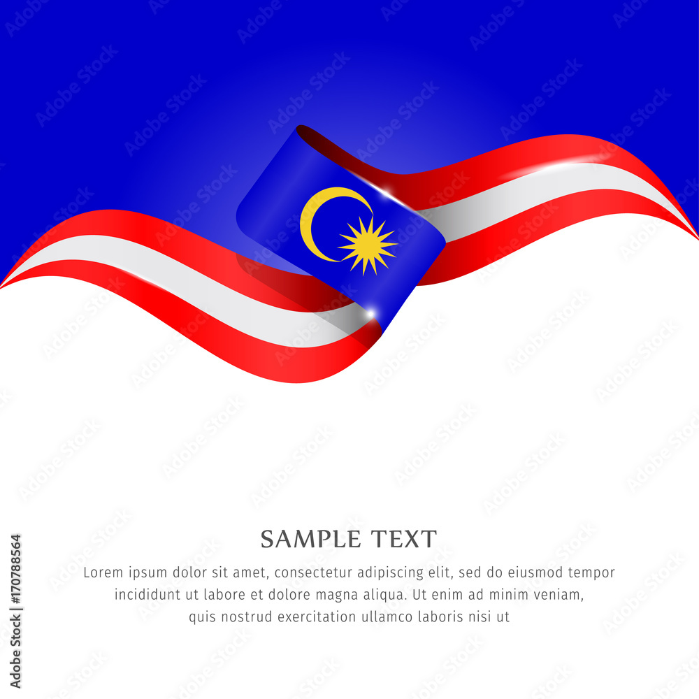 Abstract background flag. Background flag ribbon for liberty, national event, celebration, brochure, slide show, and general election. Abstract color background Malaysia flag ribbon vector.