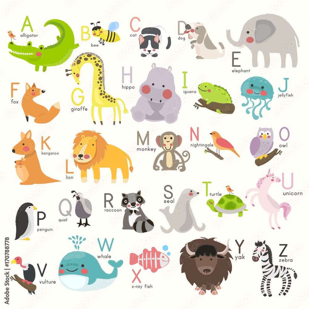 Illustration drawing style set of wildlife Illustration drawing style set of wildlife