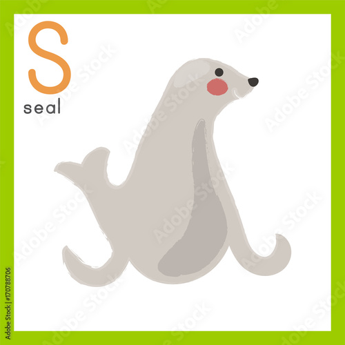 Canvas Print Illustration drawing style set of wildlife