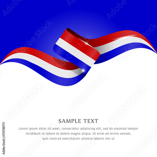 Abstract background flag. Background flag ribbon for liberty, national event, celebration, brochure, slide show, and general election. Abstract color background Netherlands flag ribbon vector.