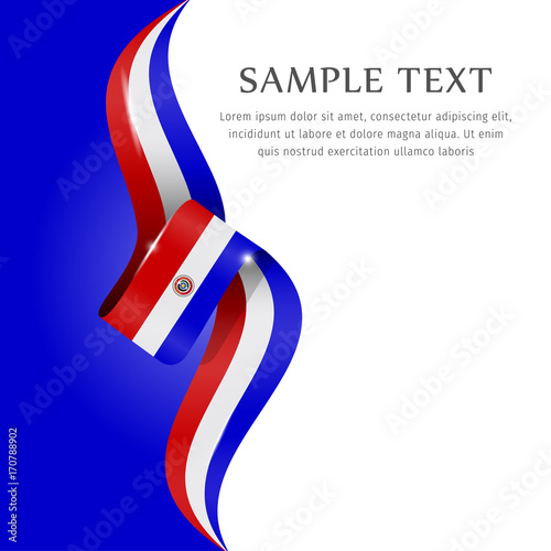 Abstract background flag. Background flag ribbon for liberty, national event, celebration, brochure, slide show, and general election. Abstract color background Paraguay flag ribbon vector.