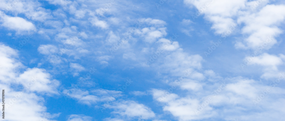 Panorama view of nice blue sky and cumulus clouds Panorama view of nice blue sky and cumulus clouds